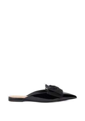 RED(V) bow slip-on loafers - Black