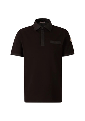 Moncler logo-stitched short-sleeve polo shirt - Black