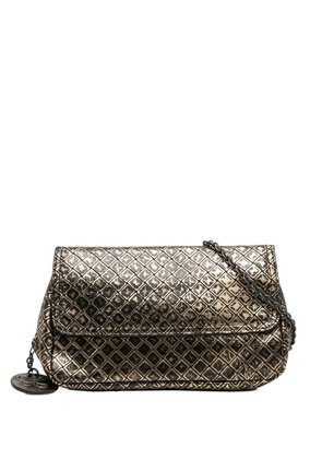 Bottega Veneta Pre-Owned 2012-2025 Metallic Calfskin Intrecciomirage Chain Flap crossbody bag - Gold