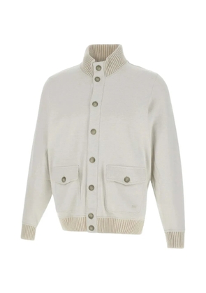 Fay ribbed trim flap pockets jacket - Neutrals