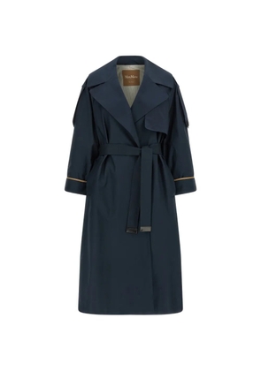 Max Mara MtcUtrench flared belted trench coat - Blue