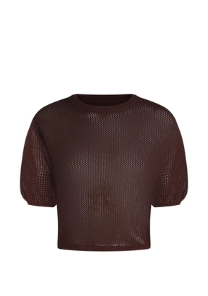 Antonelli pointelle-knit top - Brown