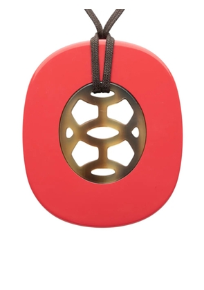 Hermès Pre-Owned 2010-2025 Buffalo Horn and Lacquer Lift Pendant Necklace GM costume necklace - Brown