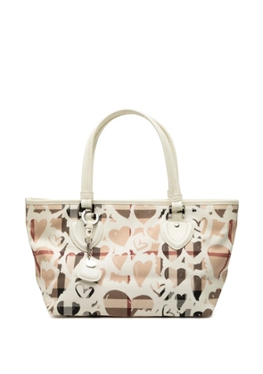Burberry Pre-Owned 2000-2017 House Check Coated Canvas Hearts Gracie tote bag - Brown