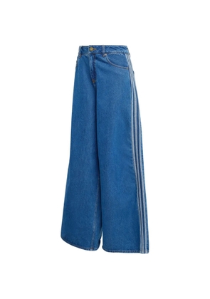 adidas stripe wide-leg jeans - Blue