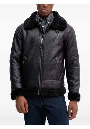Alpha Industries B-3 faux-leather bomber jacket - Black