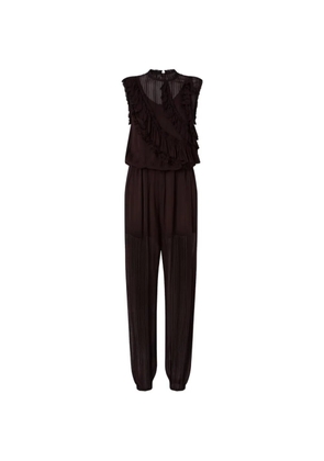 PINKO ruffled pleated jumpsuit - Brown