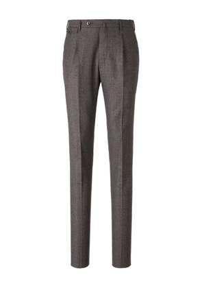 PT Torino pleated-front houndstooth trousers - Grey