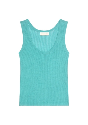 DRIES VAN NOTEN knitted V-neck top - Blue