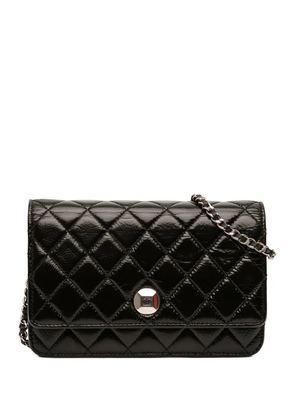 CHANEL Pre-Owned 2018 CC Quilted Crinkled Patent Wallet On Chain crossbody bag - Black