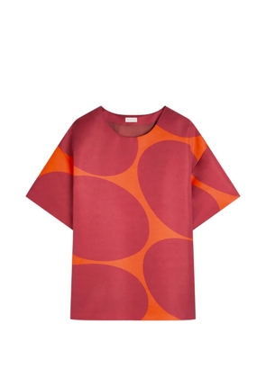 DRIES VAN NOTEN circle-print short-sleeve mini dress - Red