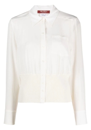 'S Max Mara ribbed-trim long-sleeve shirt - White