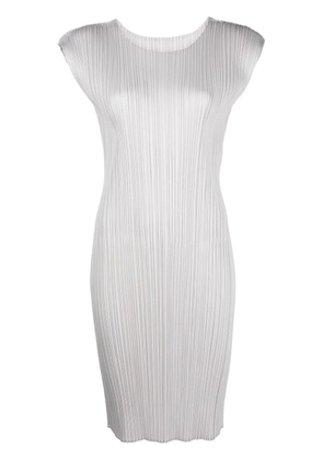 Pleats Please Issey Miyake pleated short dress - Grey