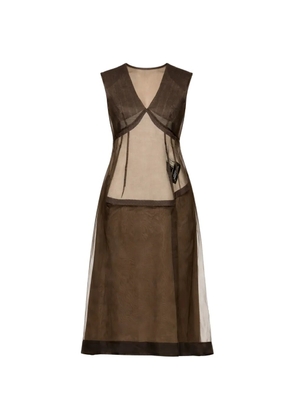 Undercover V-neck midi dress - Brown