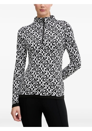 NEWLAND geometric-print zip top - Black