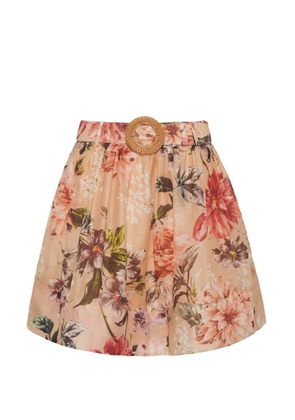 Cara Cara Alba floral-print belted skirt - Neutrals