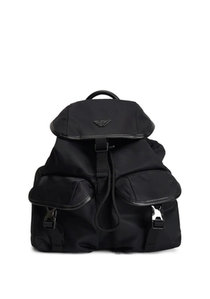 Emporio Armani flap buckle backpack - Black
