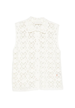 BOMPARD openwork crochet shirt vest - White