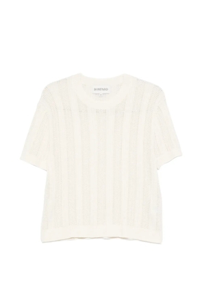 BOMPARD pointelle round-neck knitted sweater - White