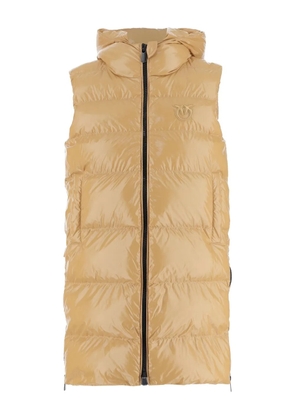 PINKO hooded padded gilet - Yellow