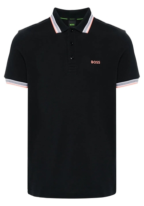 BOSS striped paddy polo shirt - Black
