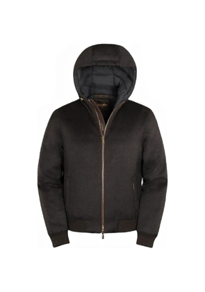 Moorer Brigno-Bab hooded zipped cashmere jacket - Brown