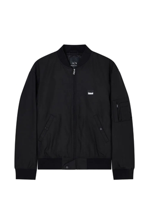 Armani Exchange logo patch zip jacket - Black