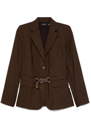 Lauren Ralph Lauren glen-plaid belted blazer - Brown