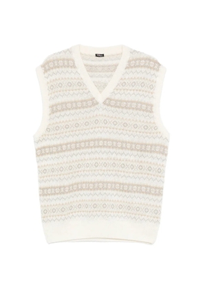 Kiton V-neck patterned vest - Neutrals