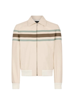 DSQUARED2 Preppy striped leather jacket - Neutrals