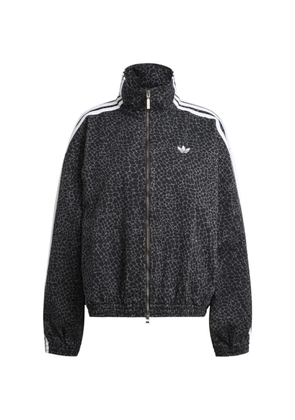 adidas striped mockneck jacket - Black