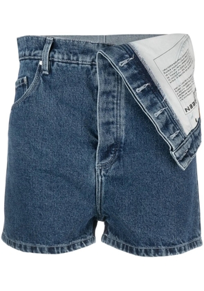 Y/Project foldover-waist denim shorts - Blue