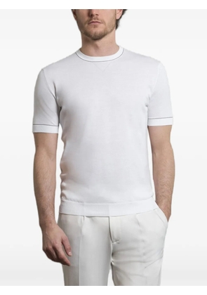 Moorer Jairo-Cre crew-neck stripe-detail T-shirt - White
