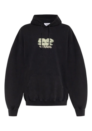 VETEMENTS graphic-print cotton hoodie - Black
