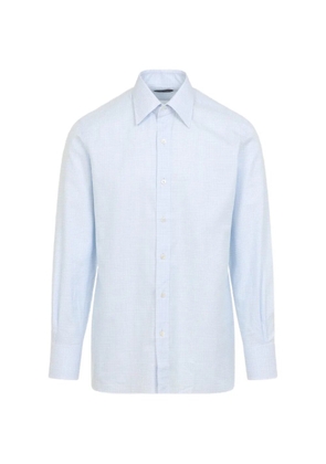 TOM FORD check cotton shirt - Blue