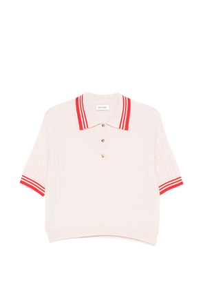 Soft Goat striped polo top - Pink