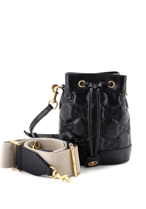 Gucci Pre-Owned GG Convertible GG Matelasse Leather Small bucket bag - Black