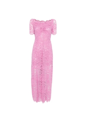 Rabanne off-shoulder lace midi dress - Pink