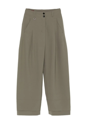 High pleated pocket trousers - Green