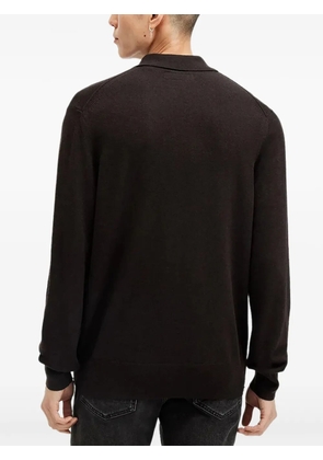AllSaints logo-embroidered polo shirt - Brown