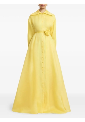 Leo Lin Josephine flower-belt maxi dress - Yellow