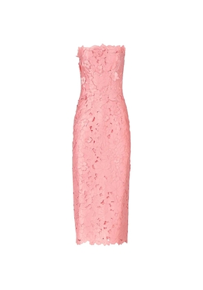 Costarellos Astelle floral-cut strapless midi dress - Pink