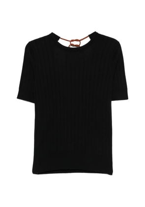 Plan C ribbed short-sleeve sweater - Black