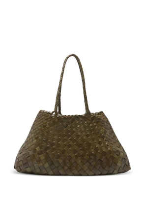DRAGON DIFFUSION large Santa Croce woven-design shoulder bag - Green