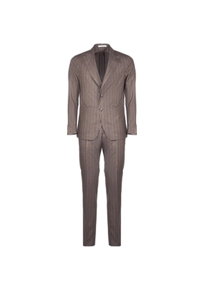 Tagliatore pinstripe virgin wool suit - Brown