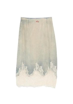 Diesel lace-trim skirt - Blue