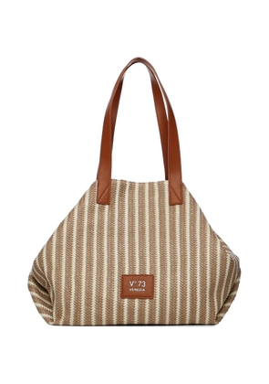 V°73 striped shoulder bag - Neutrals