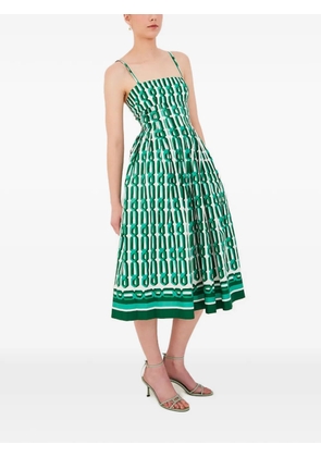 Cara Cara Sea Island geometric-print midi dress - Green