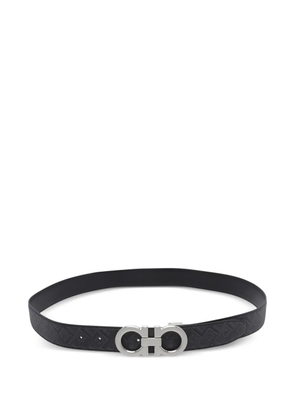 Ferragamo Gancini logo reversibile belt - Black