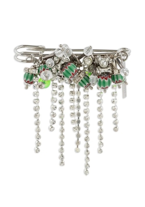 DRIES VAN NOTEN beaded brooch - Silver